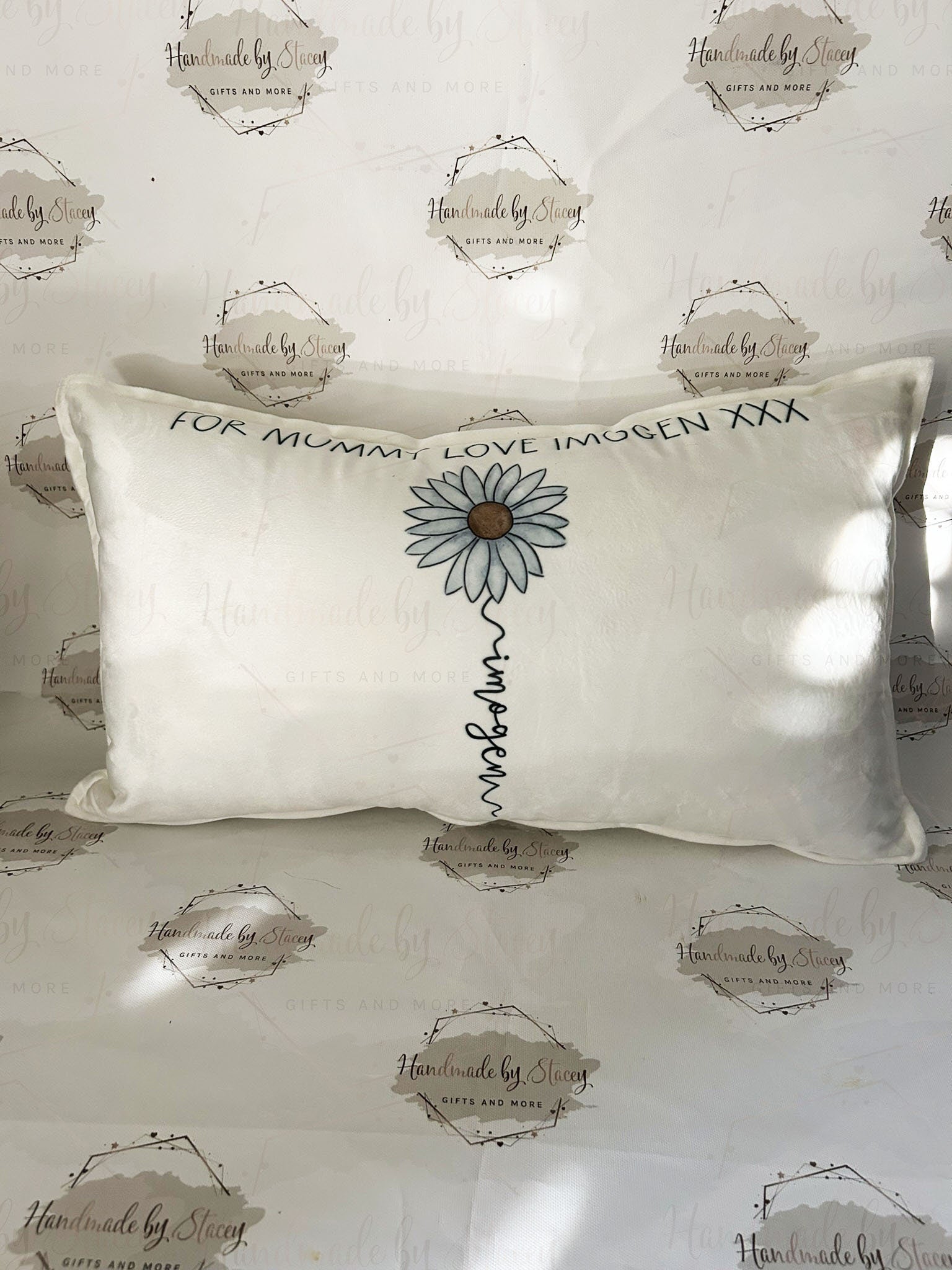 Personalised 30x50cm Cushion Cover|Oblong Shaped Soft Velted Pillow with or Without Inner|Birth Flower Design|Mothers Day Birthday Gift Idea