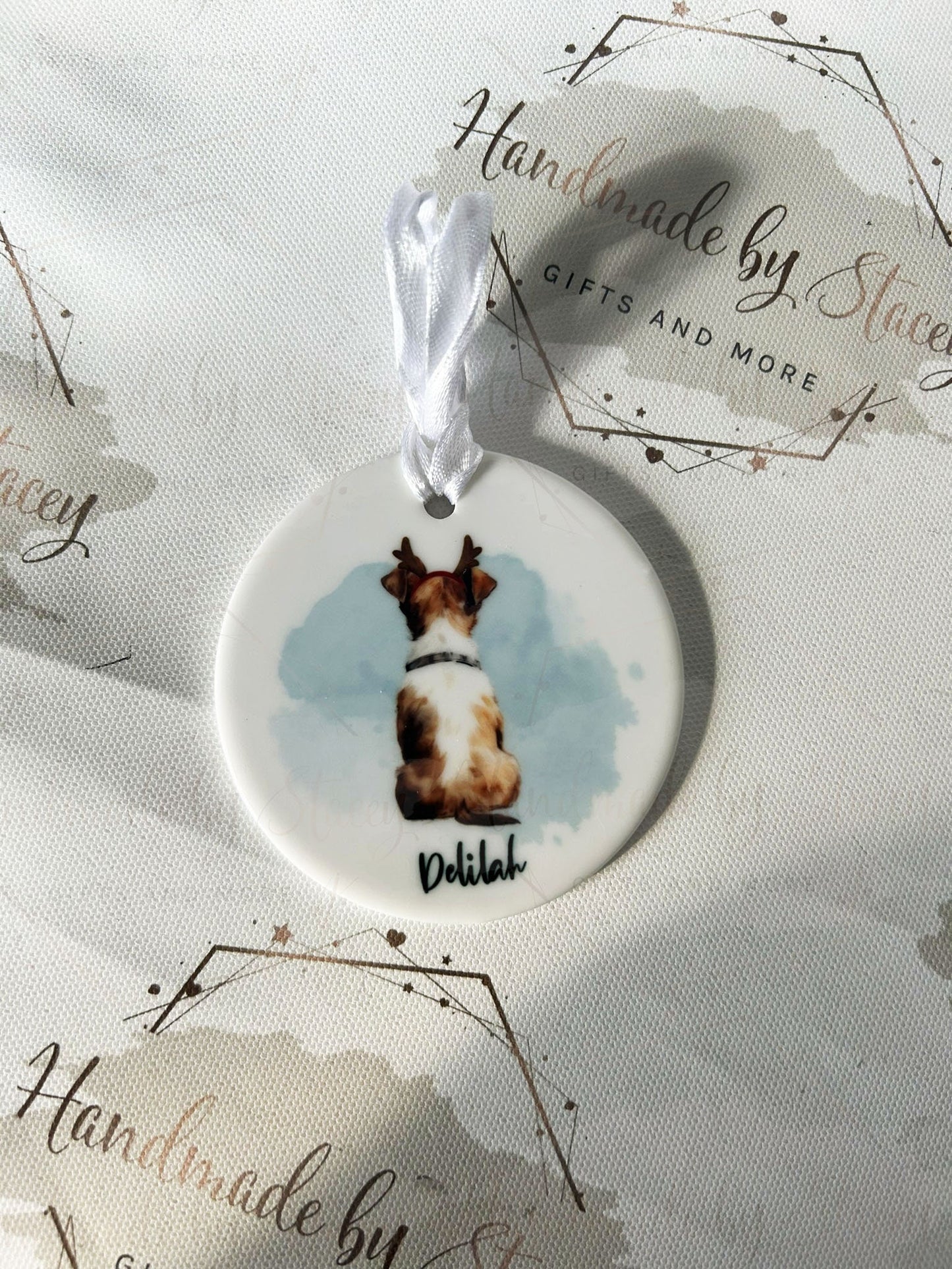Personalised Christmas Pet Bauble|Ceramic Tree Decoration|Editable Text|Man's Best Friend|Dog Design|Santa Paws|Gift for Dog Owner