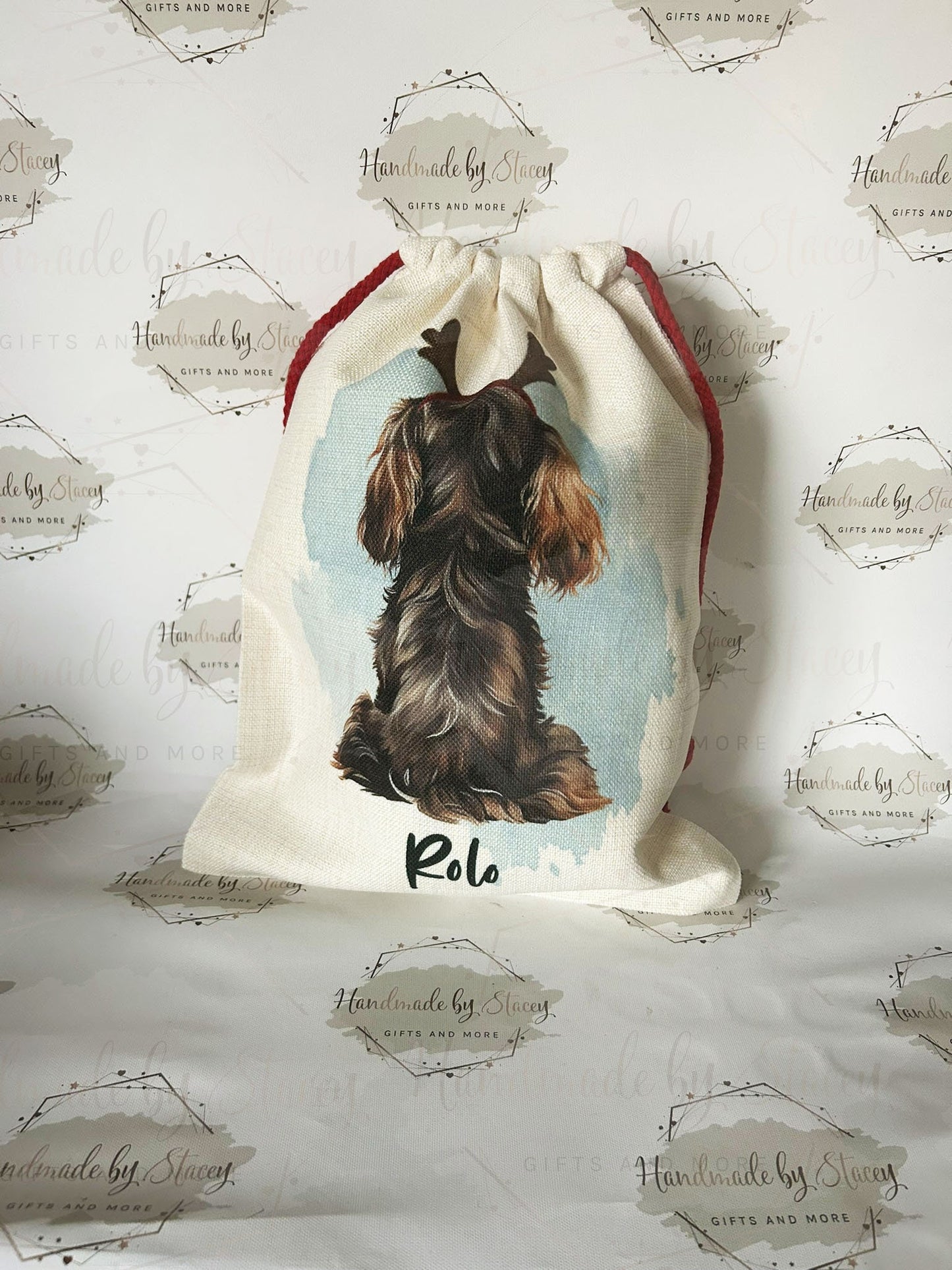 Personalised Christmas Bag|Dog's Xmas Sack|Mans Best Friend Christmas Stocking|Gift for Dog Owner|Puppy Treat|Custom text|Over 100 Dog Breed