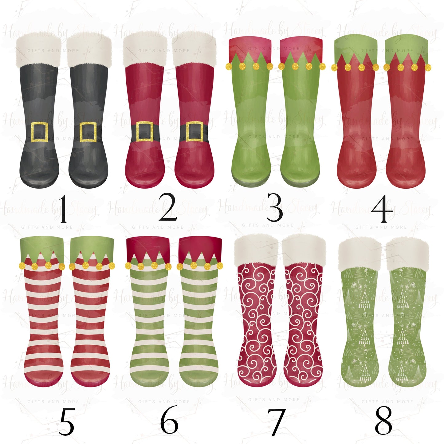 Personalised Christmas Cushion|Family Seasonal Santa Boot Welly Design|Editable Text|Secret Santa Gift Idea for Friends Family Grandparents