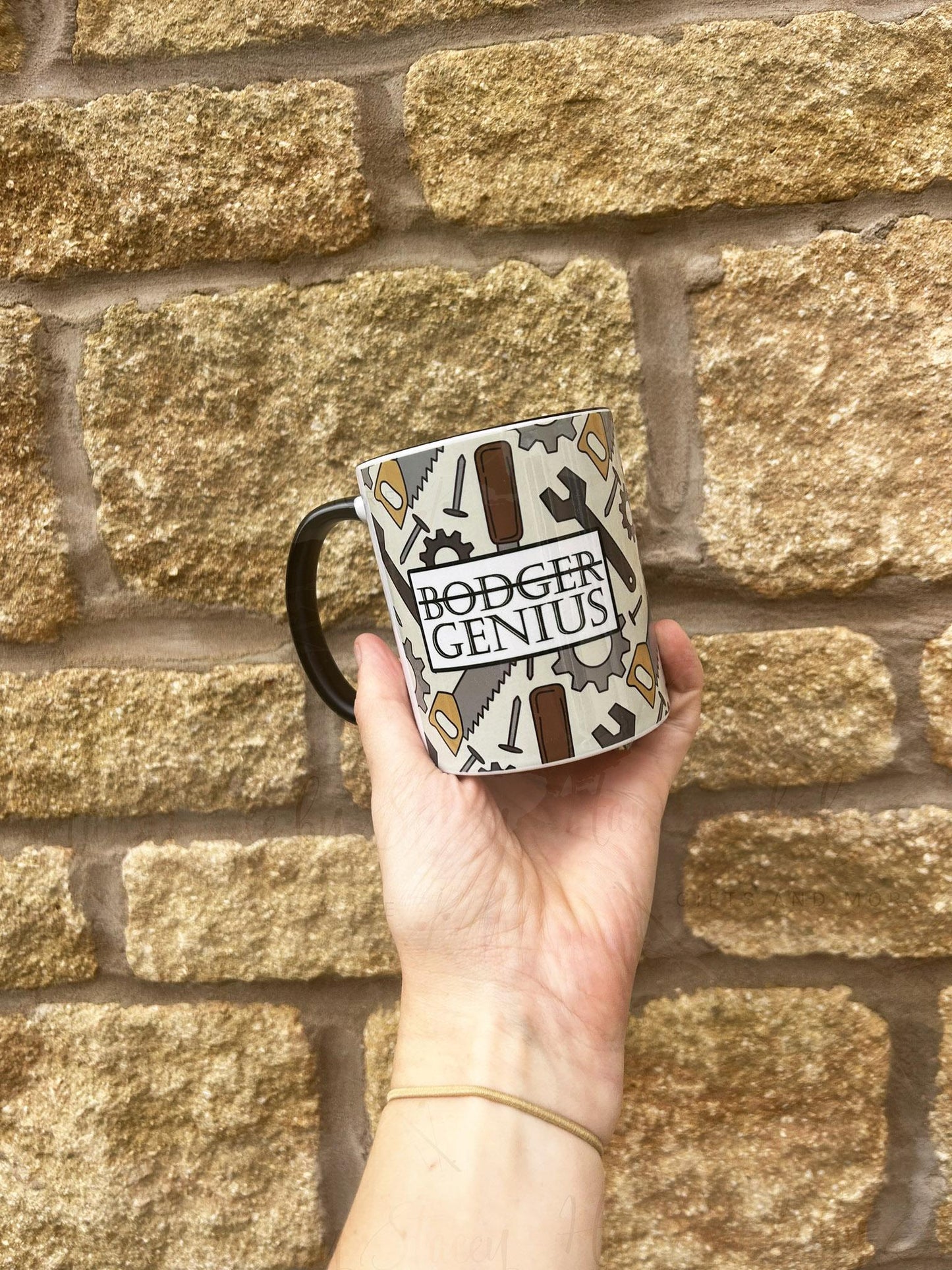Personalised Ceramic Mug & Coaster|Tool DIY Building Design|Editable Custom Text|Fathers Day Birthday Drinking Gift for Him|Dad|Grandad|