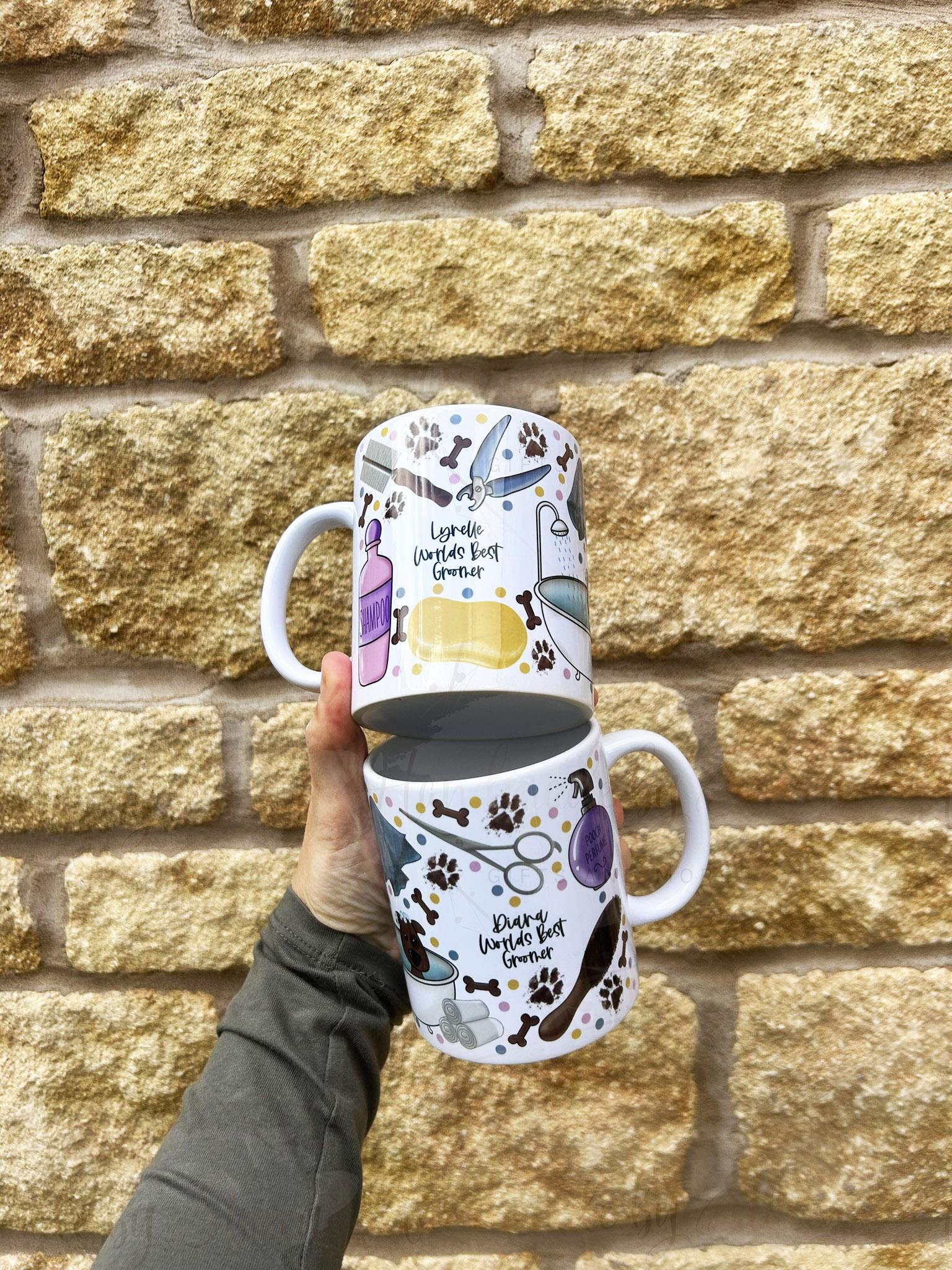 Personalised Ceramic Mug|World's Best Dog Groomer|Christmas Birthday Gift|Editable Text|Gift from the Dog|Thank you Gift