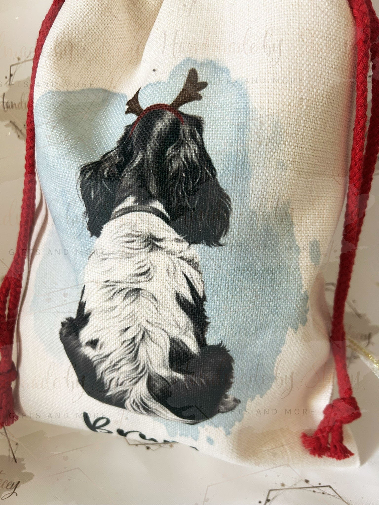 Personalised Christmas Bag|Dog's Xmas Sack|Mans Best Friend Christmas Stocking|Gift for Dog Owner|Puppy Treat|Custom text|Over 100 Dog Breed