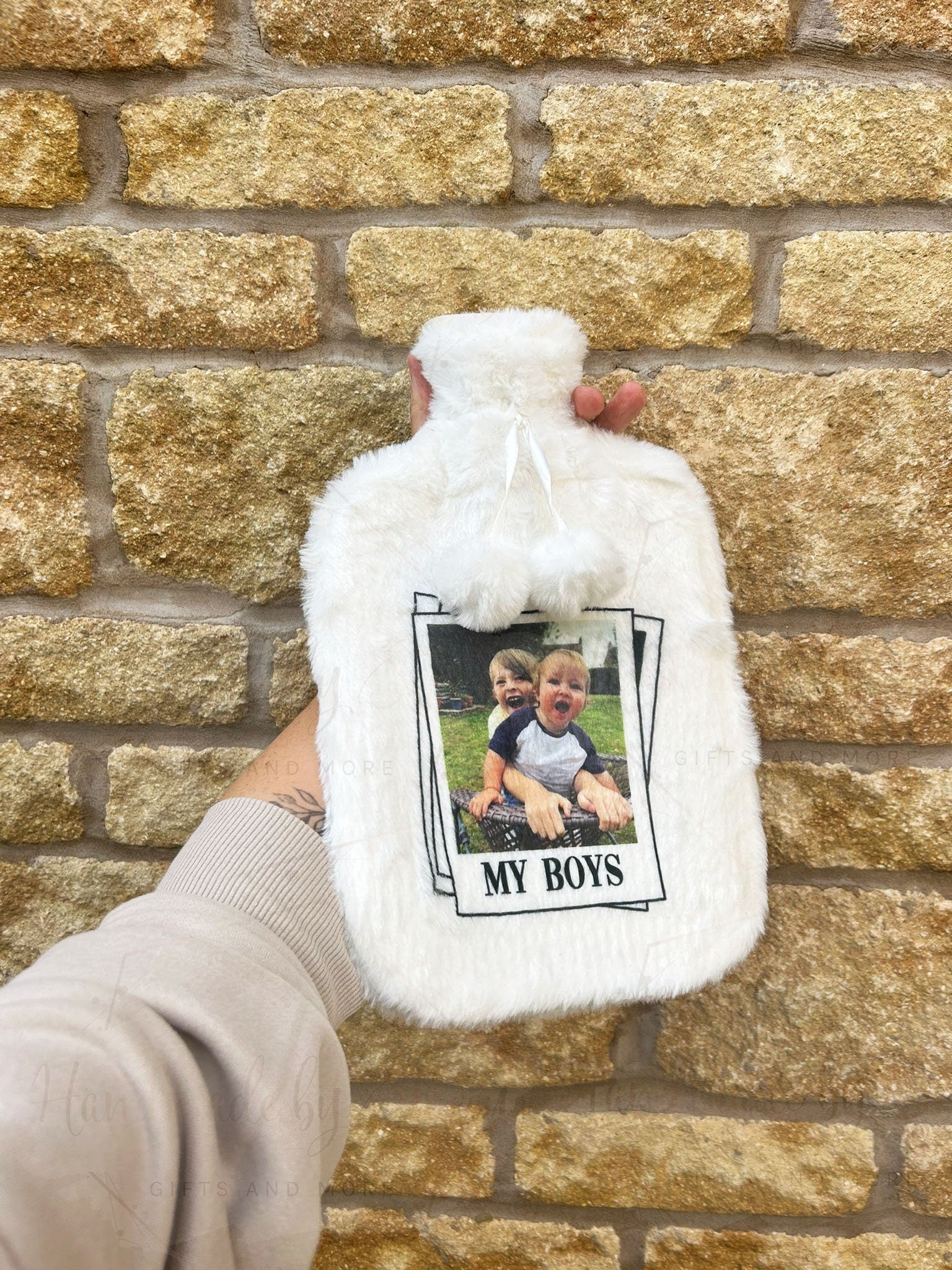 Personalised Hot Water Bottle|Photo Polaroid Design|Editable Text|Limited Birthday Christmas Warm Gift Idea|For Mum Grandparent Friend