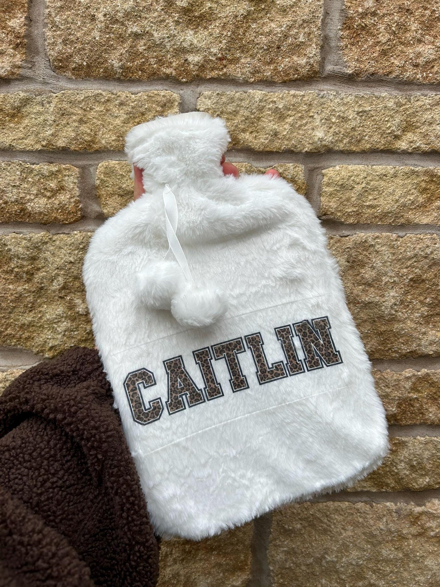 Personalised Hot Water Bottle|Leopard Print Design|Editable Text|Limited Birthday Christmas Warm Gift Idea|For Mum Grandparent Friend