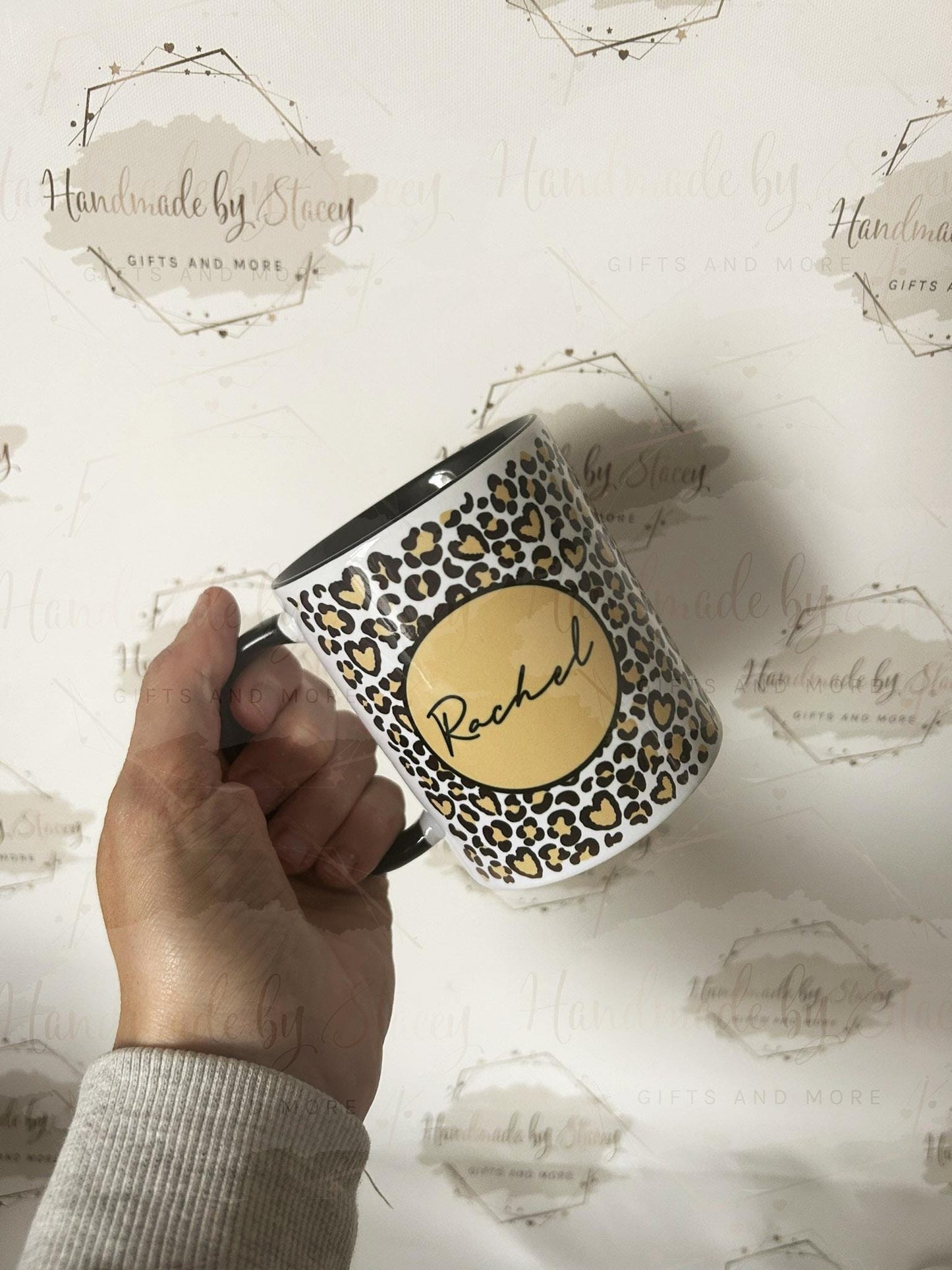 Personalised Ceramic Mug|Leopard Print Funky Style Drinking Cup|Editable Text|Gift Idea for Her|Friend|Mother's Day|Chirstmas
