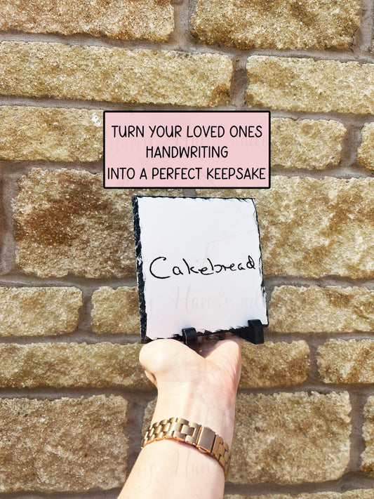 Personalised Slate|Loved Ones Handwriting Gift|Keepsake Memory Token|Display Present|Home Decor|Childs Writing Art