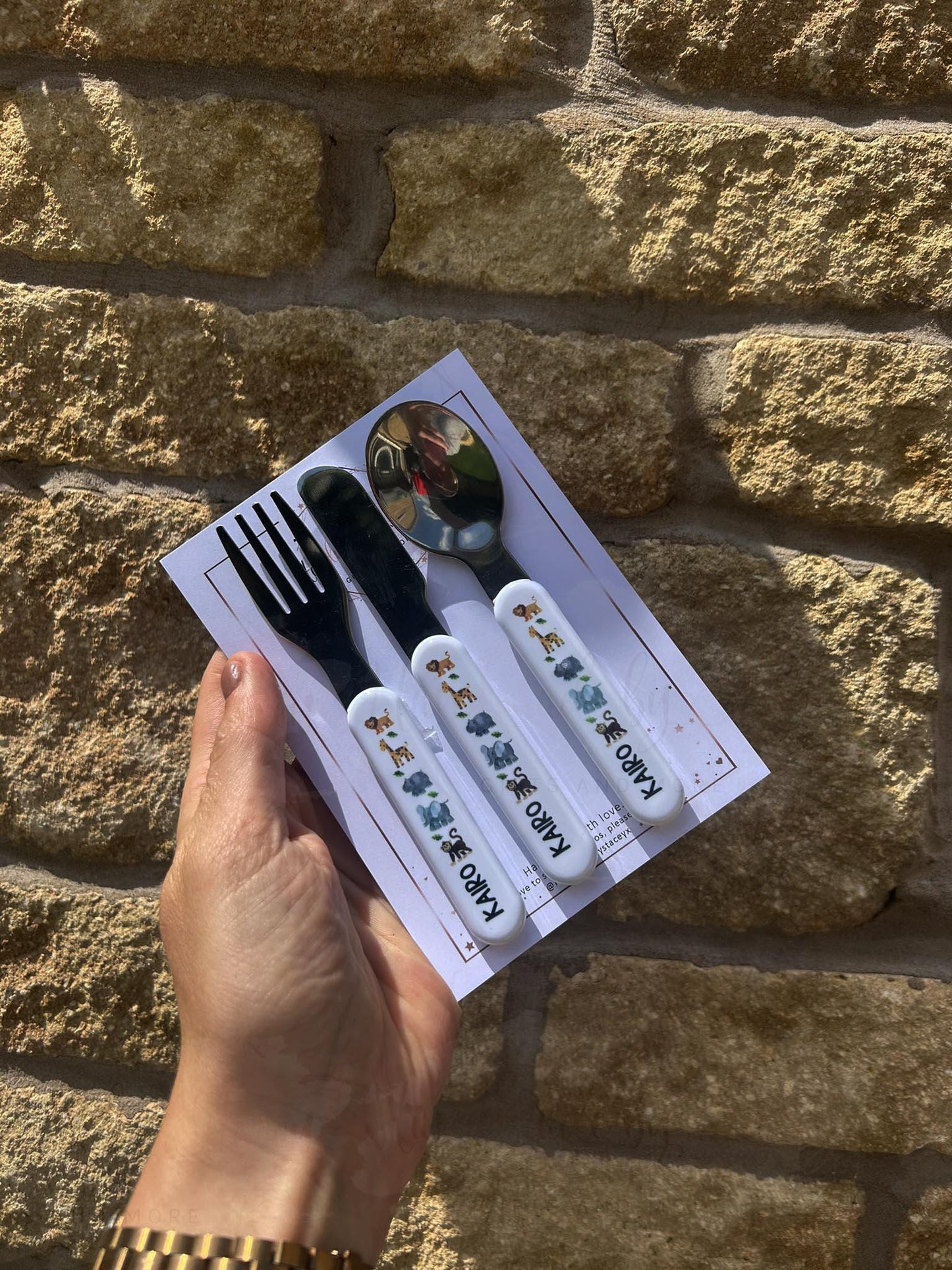 Personalised Plastic Childrens Cutlery|Various Designs|First Birthday|Christening