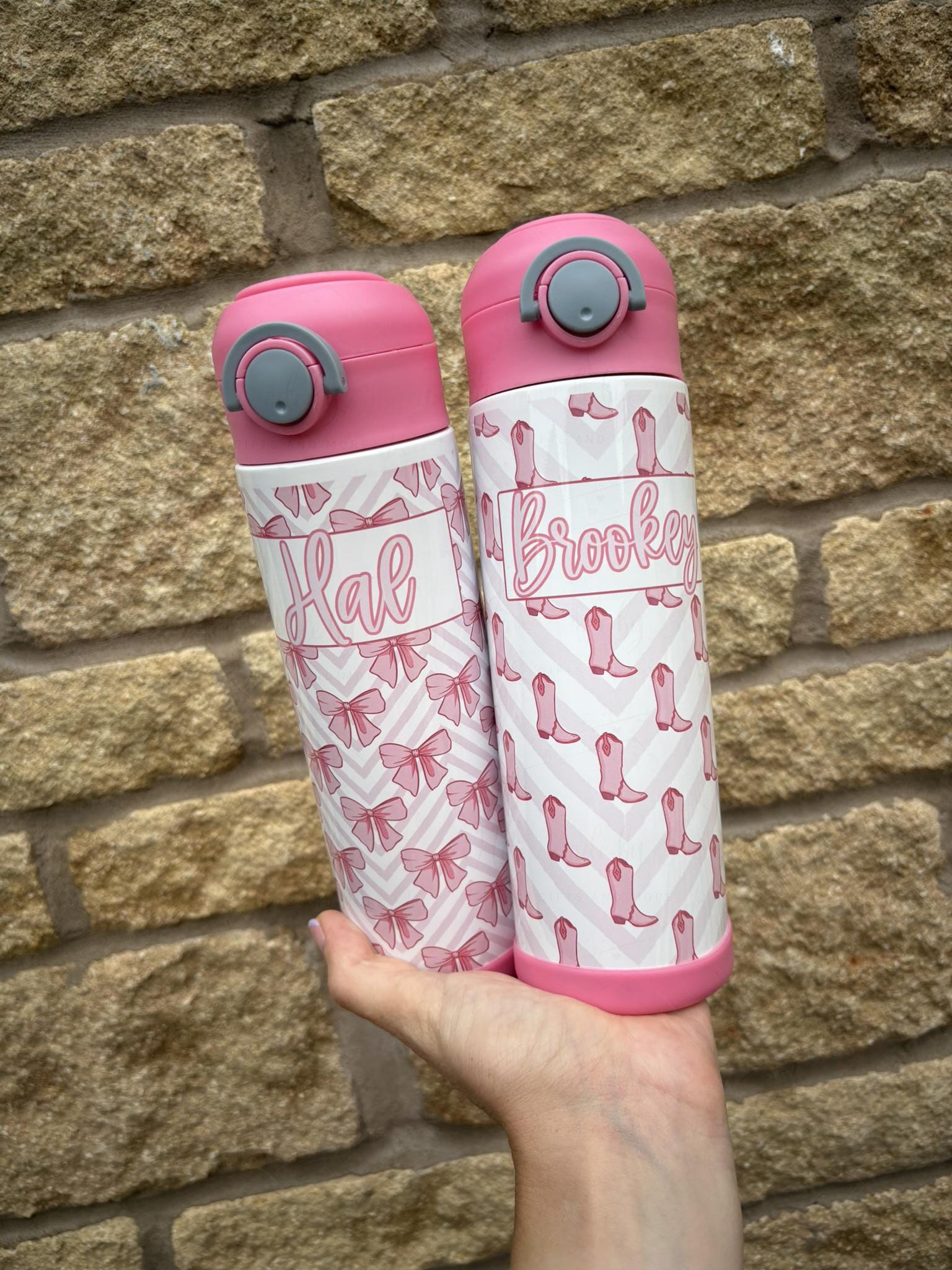 Personalised Water Bottle|Multiple Designs|Double Walled|Editable Text|Straw|Birthday Christmas Friend Back to School Nursery Gift Idea