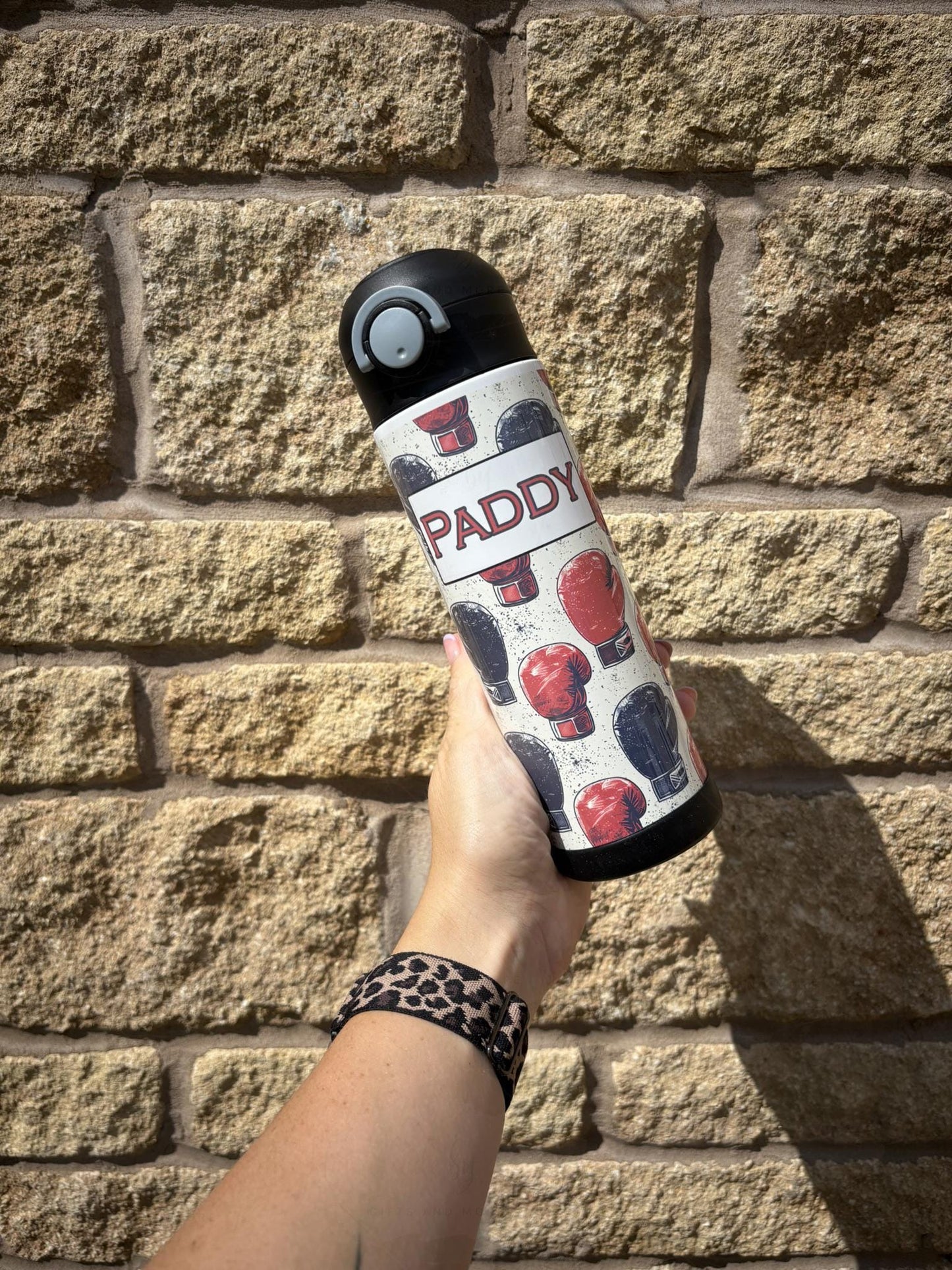 Personalised Water Bottle|Multiple Designs|Double Walled|Editable Text|Straw|Birthday Christmas Friend Back to School Nursery Gift Idea