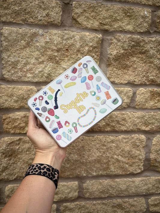Personalised Metal Sweetie Tin: Editable Text, Fillable Gift Box