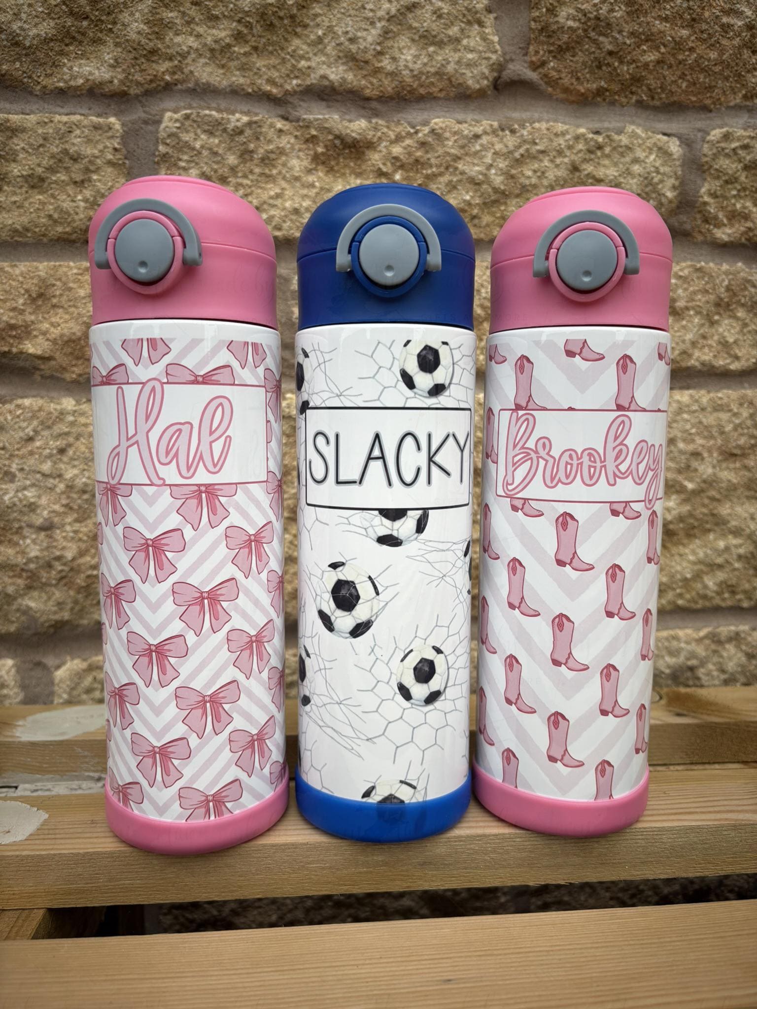 Personalised Water Bottle|Multiple Designs|Double Walled|Editable Text|Straw|Birthday Christmas Friend Back to School Nursery Gift Idea