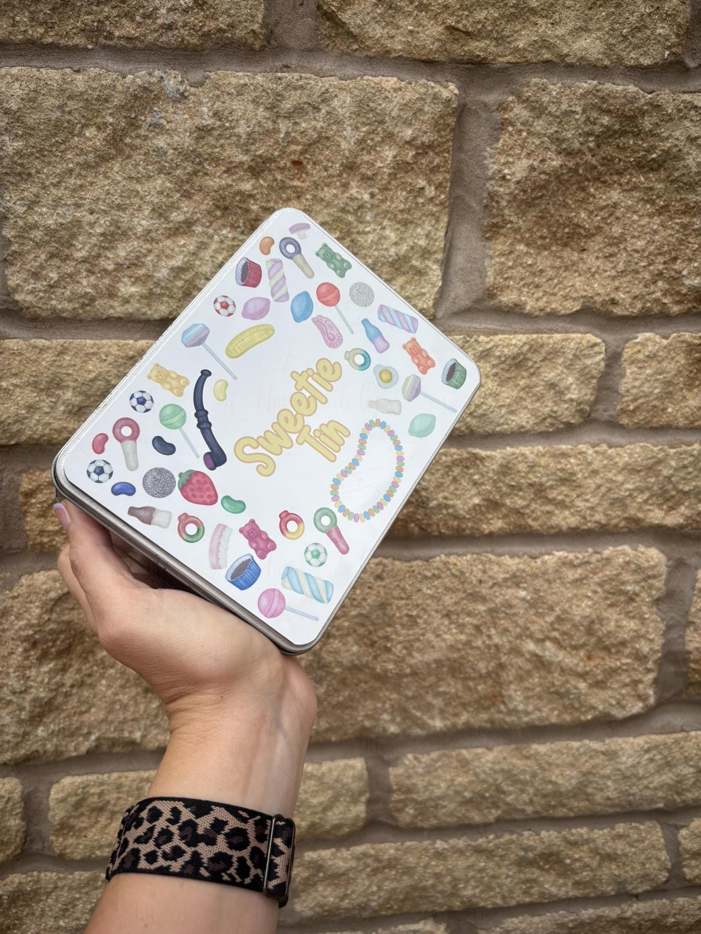 Personalised Metal Sweetie Tin: Editable Text, Fillable Gift Box