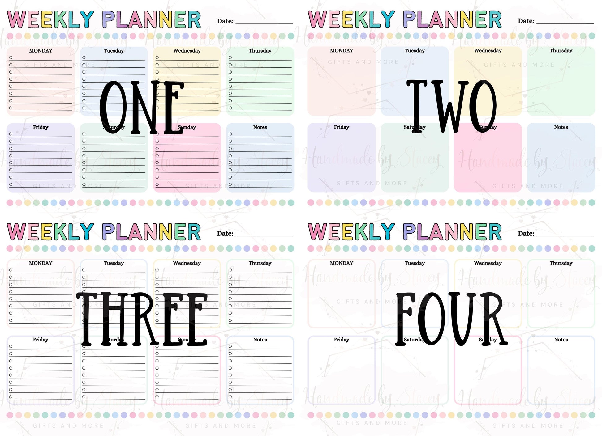 A4 Aluminium Reusable Weekly Whiteboard Planner|Four Designs|Family Organiser