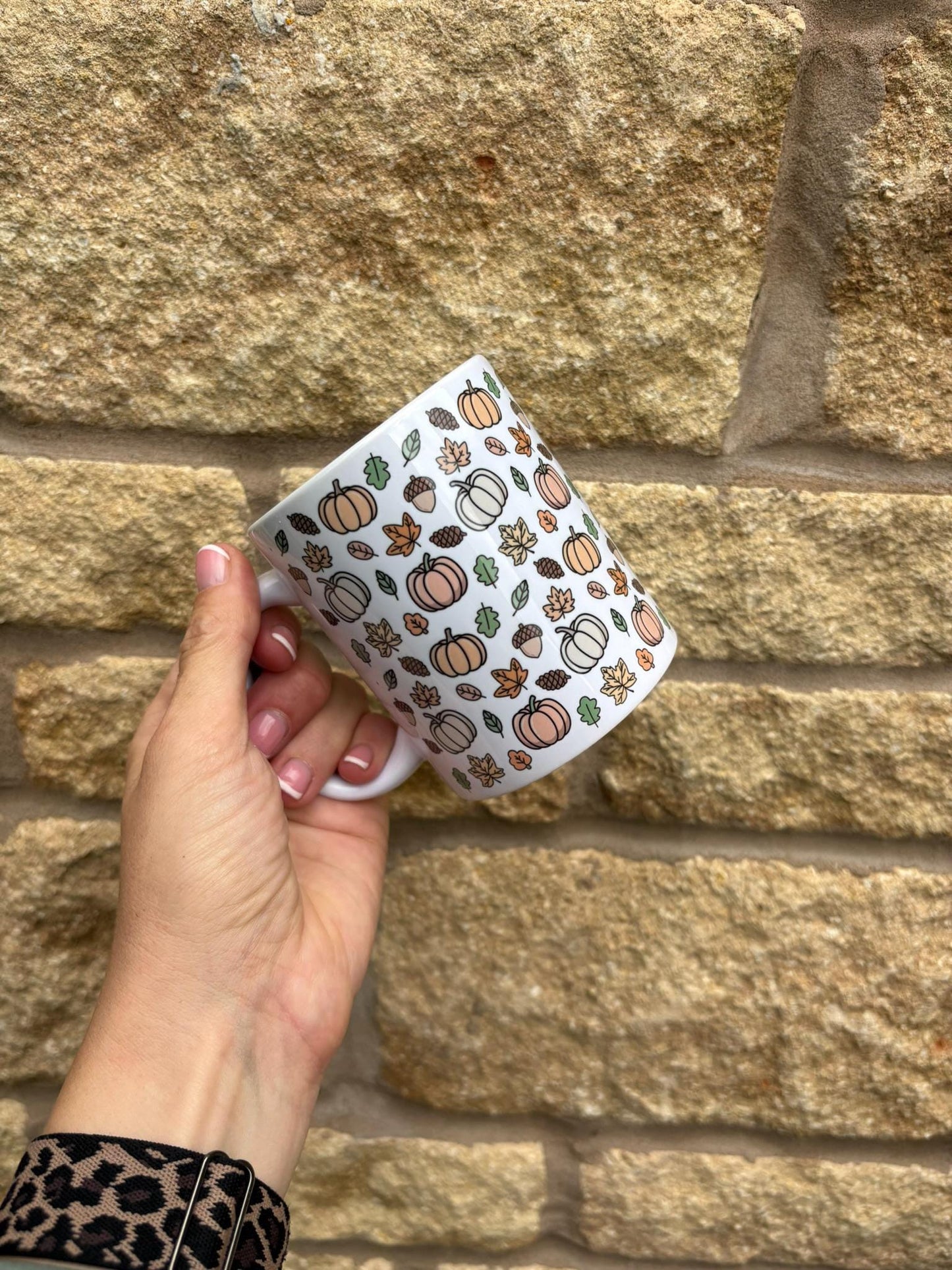 Personalised Pumpkin Mug|Autumnal Harvest Design|Editable Text|