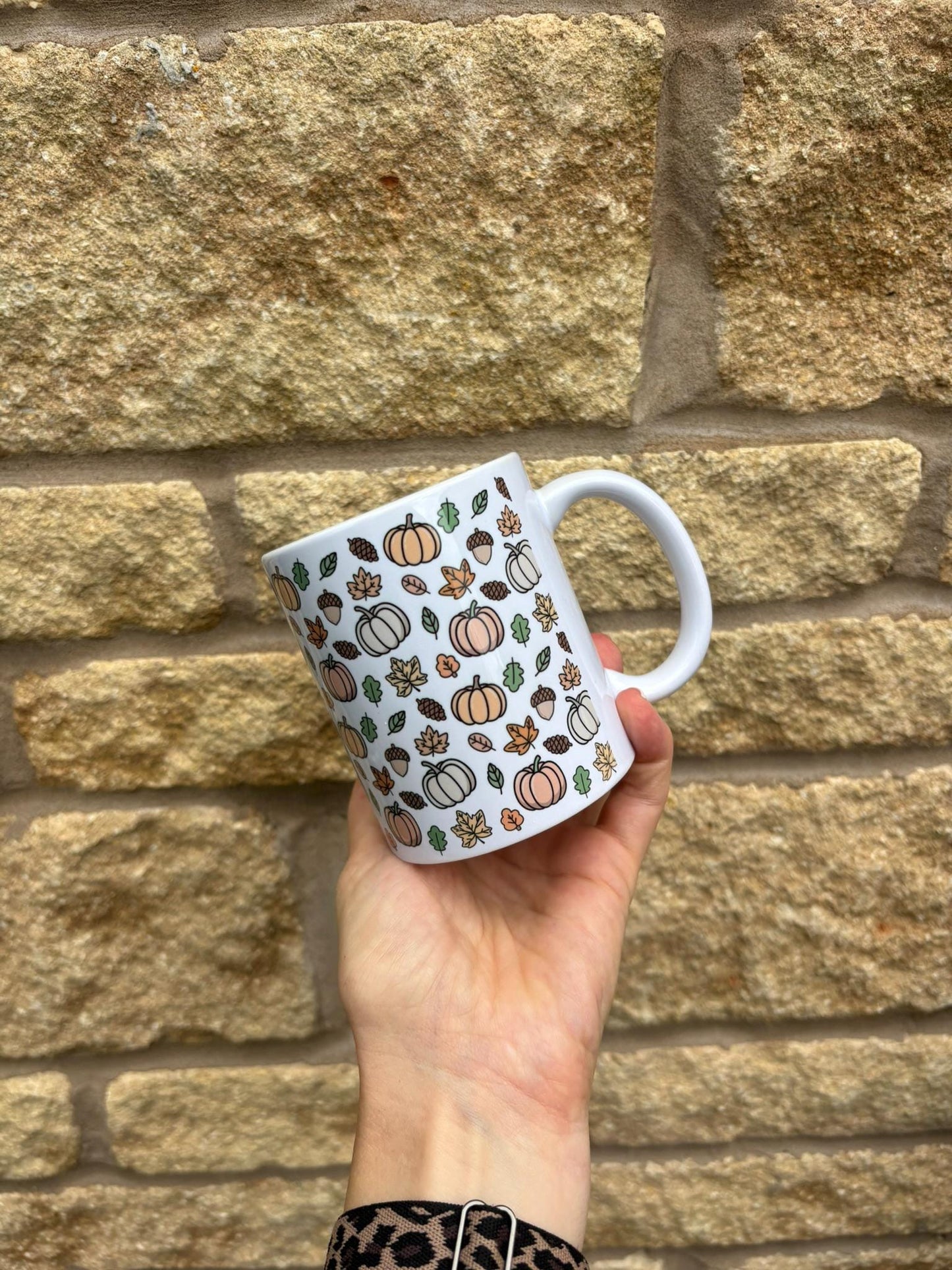 Personalised Pumpkin Mug|Autumnal Harvest Design|Editable Text|