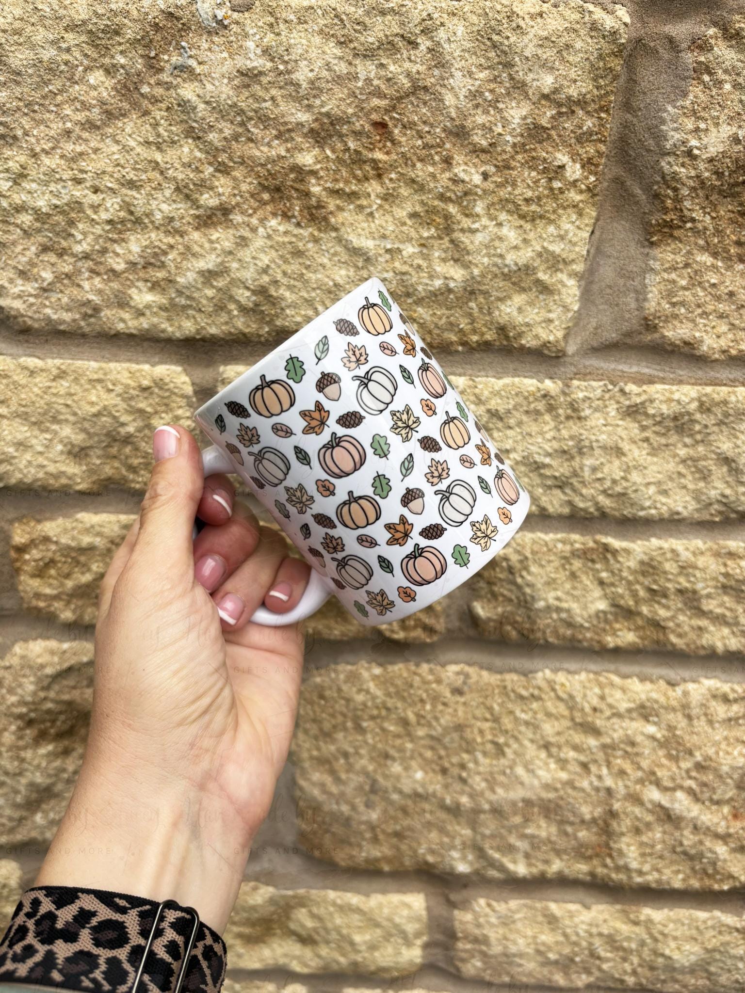 Personalised Pumpkin Mug|Autumnal Harvest Design|Editable Text|