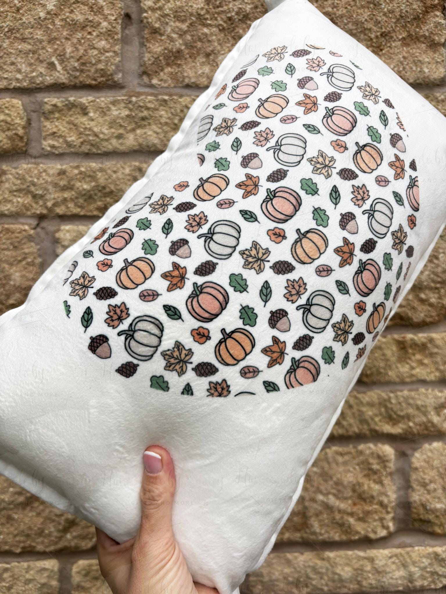 Personalised 30x50cm Pumpkin Cushion Cover|Oblong Shaped Soft Velted Pillow with Inner