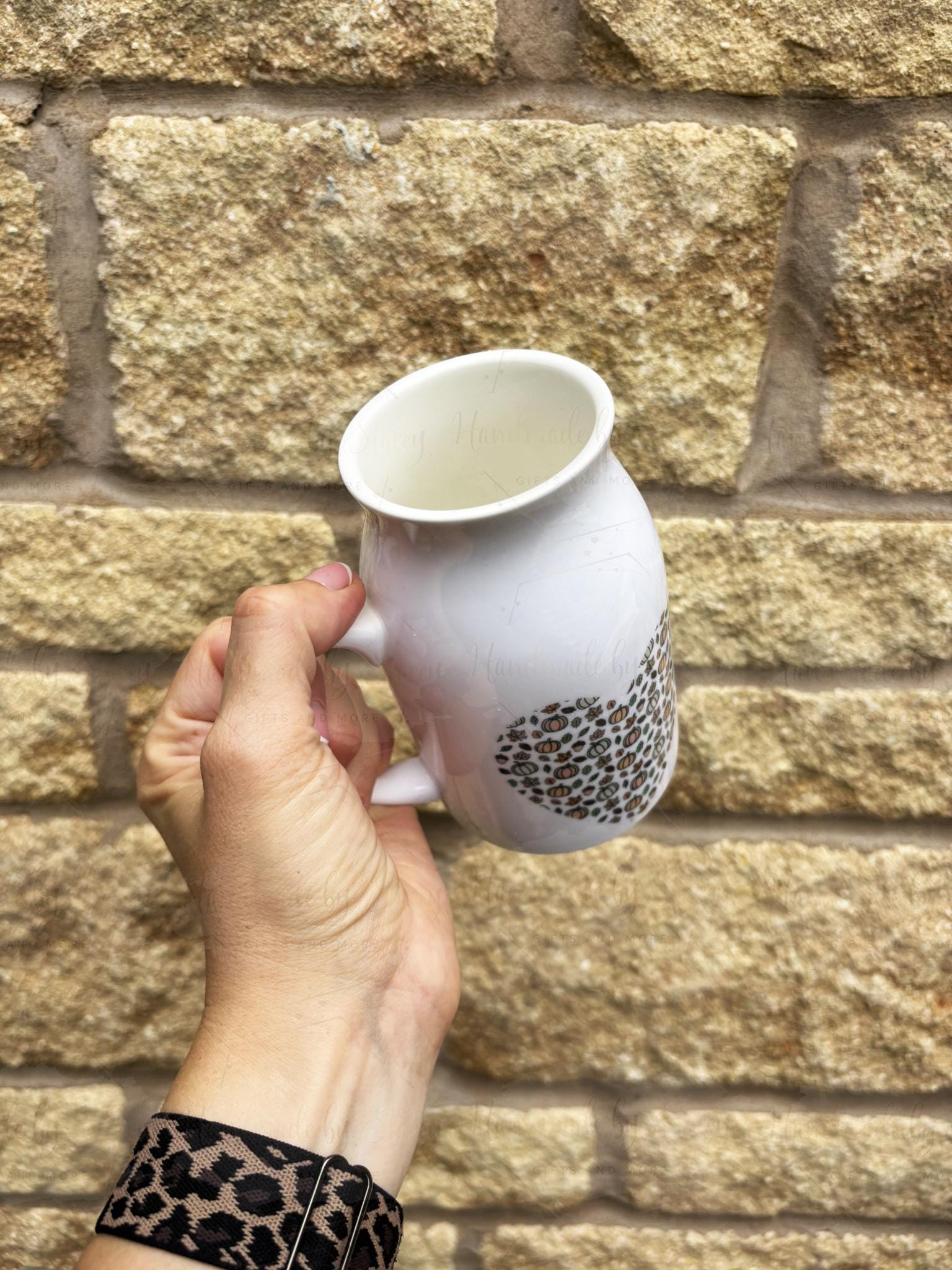 Personalised Pumpkin Jug|Ceramic Vase|Two Sizes|Autumnal Design|
