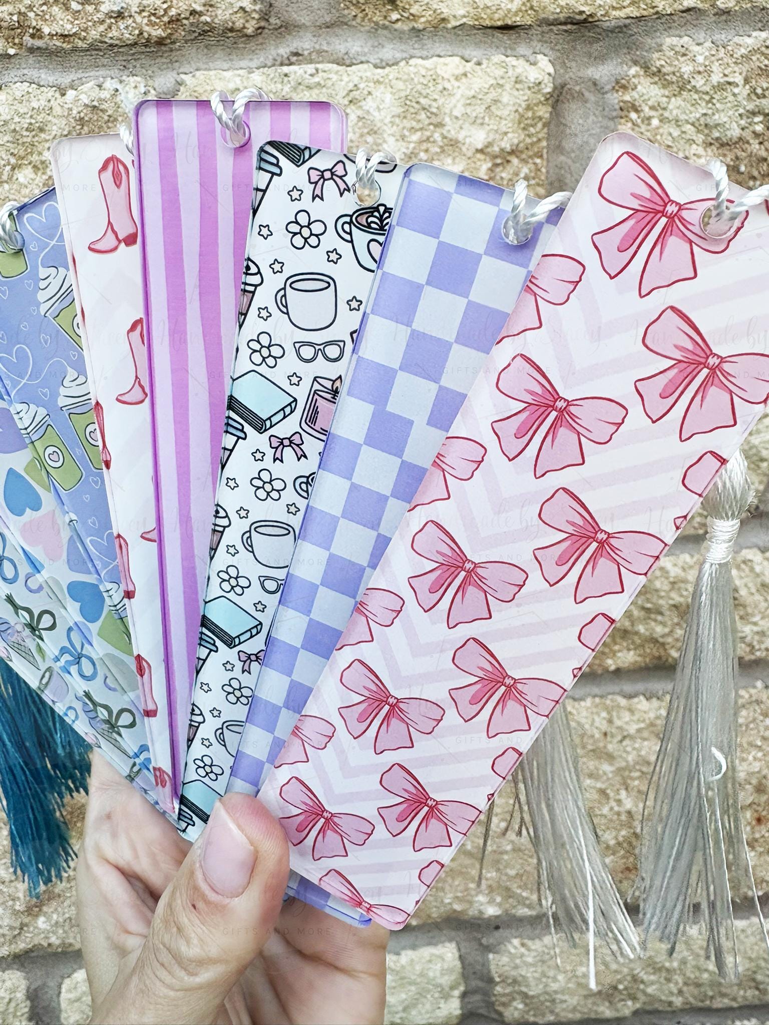 Acrylic Bookmark & Tassel|Various Design|Cowboy|Bows|Hearts|