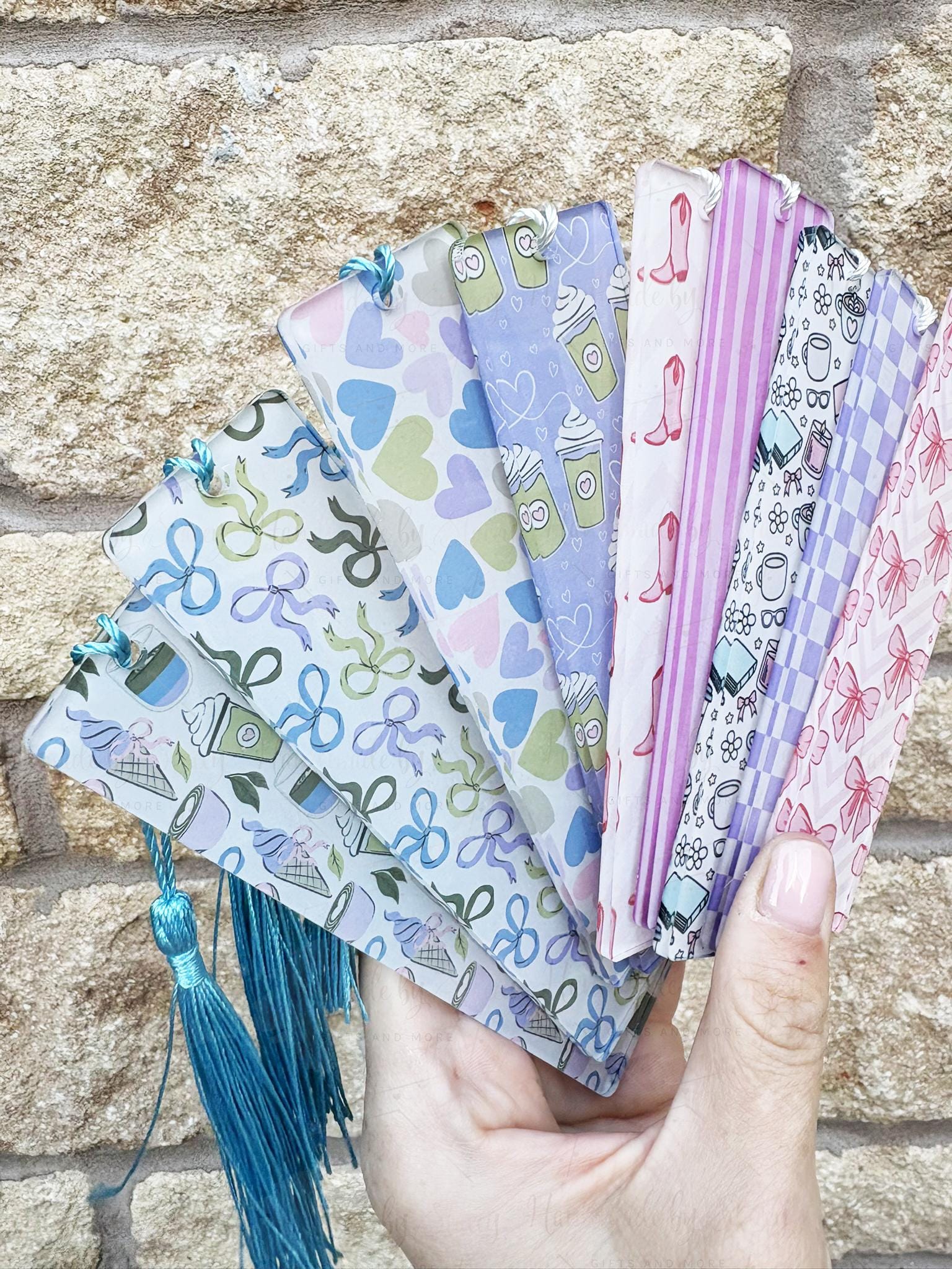 Acrylic Bookmark & Tassel|Various Design|Cowboy|Bows|Hearts|