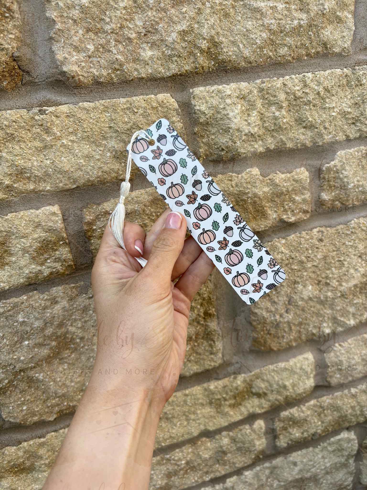 Personalised Acrylic Pumpkin Bookmark & Tassel|