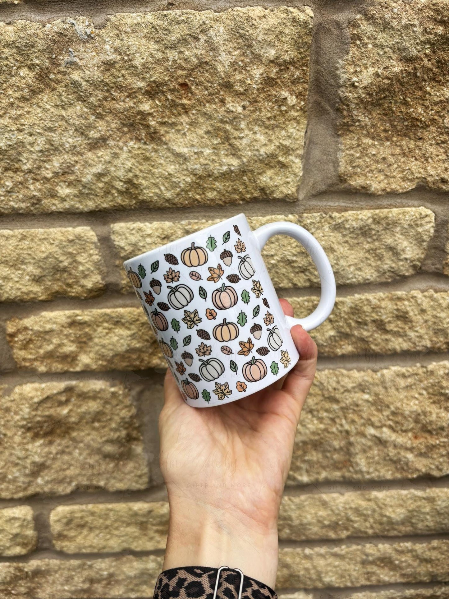 Personalised Pumpkin Mug|Autumnal Harvest Design|Editable Text|