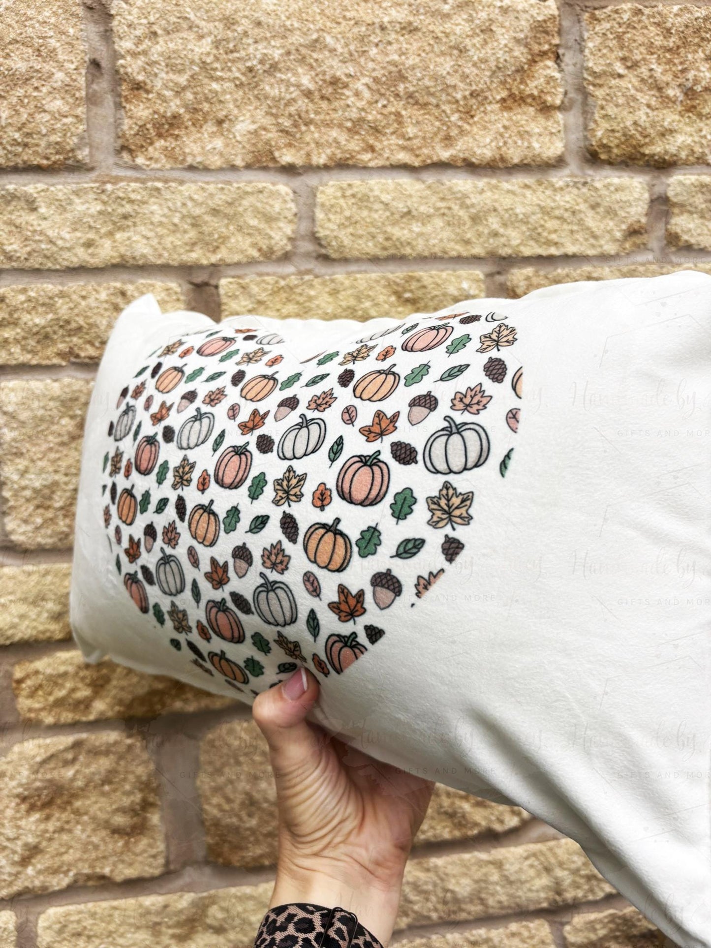 Personalised 30x50cm Pumpkin Cushion Cover|Oblong Shaped Soft Velted Pillow with Inner