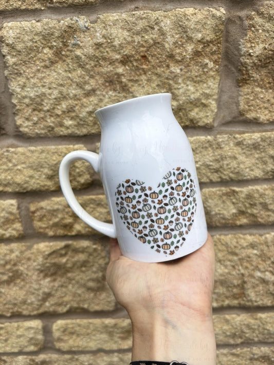 Personalised Pumpkin Jug|Ceramic Vase|Two Sizes|Autumnal Design|