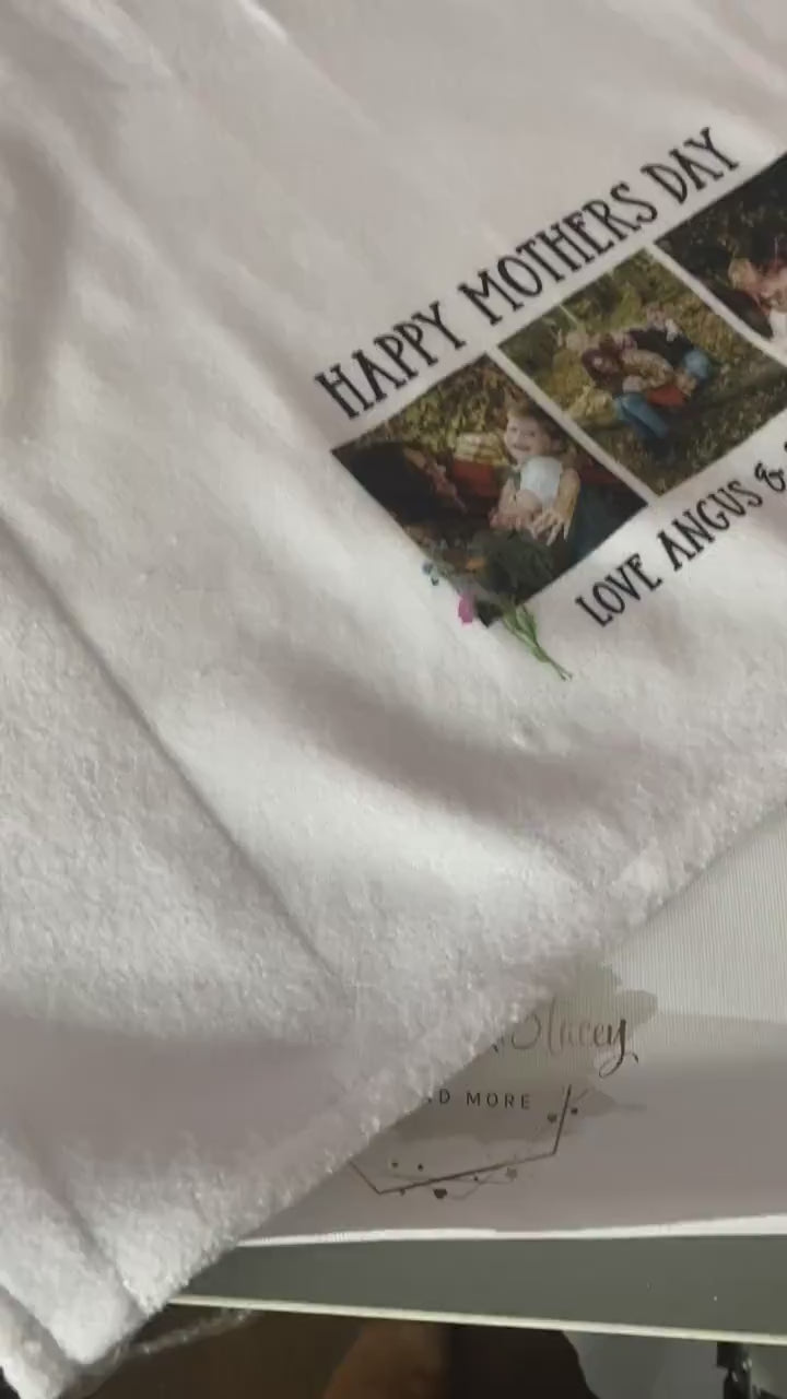 Personalised Kitchen Tea Towel|Custom Photography Family Gift Idea for Mother's day|Birthday|Christmas|Editable Text|New Home Gift