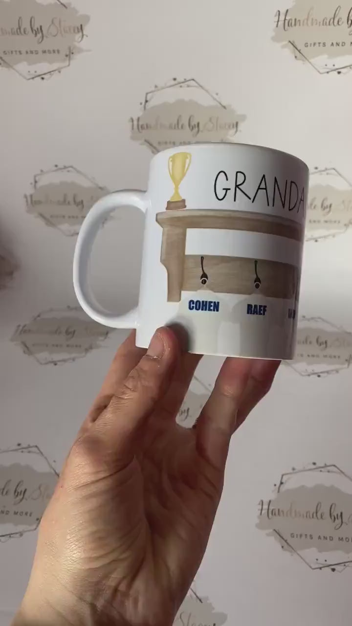 Personalised Ceramic Mug|Football Rugby Sport Fan|Custom Text|Gift Idea for Footy Fan|5 a Side|Gift for Brother/Uncle/Grandad/Daddy/Fathers