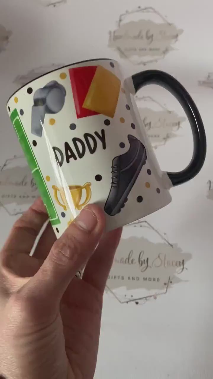 Personalised Ceramic Mug|Football Sport Fan|Custom Text|Gift Idea for Footy Fan|5 a Side|11 a side|Junior Football|Father's Day|Christmas|