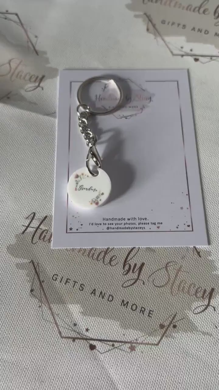 Personalised Trolley Coin|Wildflower Shopping Trolley Token|Thank you Small Keepsake Gift Idea for Mothers Day|Nannys|Birthdays