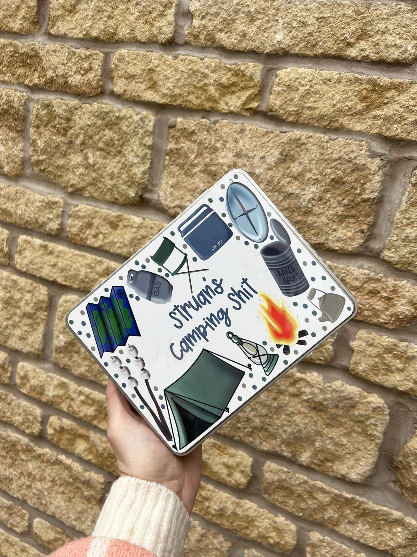 Personalised Novelty Camping Metal Tin
