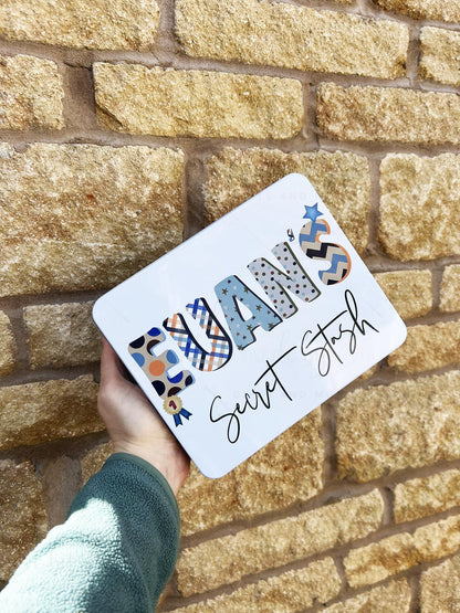 Personalised Novelty Bits & Bobs Alphabet Metal Tin
