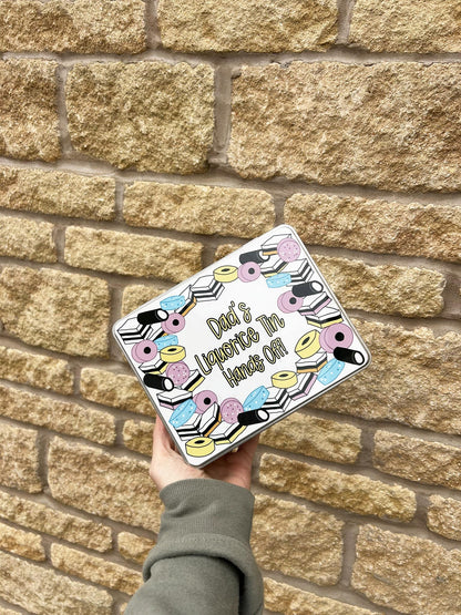 Personalised Novelty Liquorice Metal Tin