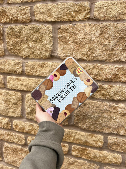 Personalised Novelty Polka Dot Biscuits Metal Tin