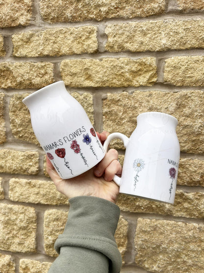 Personalised Birth Flower Vase Jug