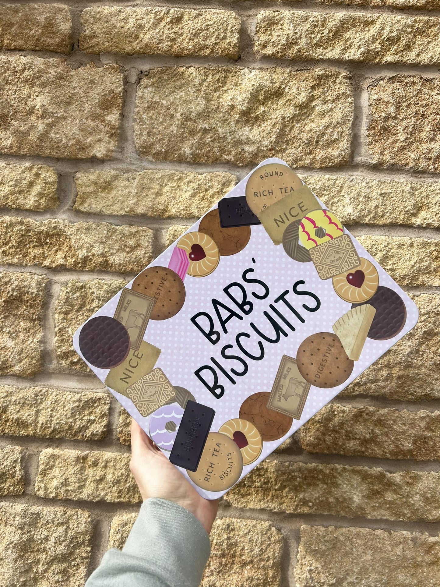 Personalised Novelty Polka Dot Biscuits Metal Tin