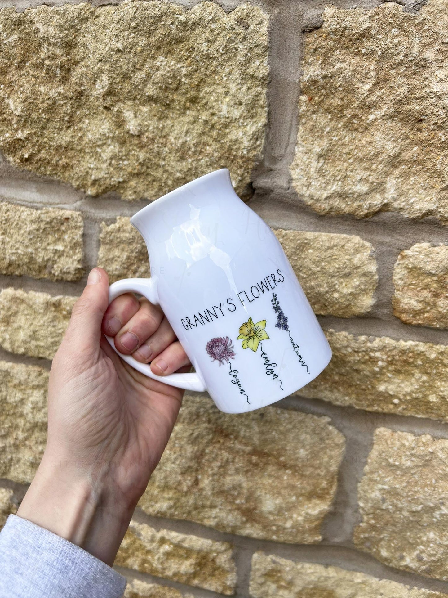 Personalised Birth Flower Vase Jug
