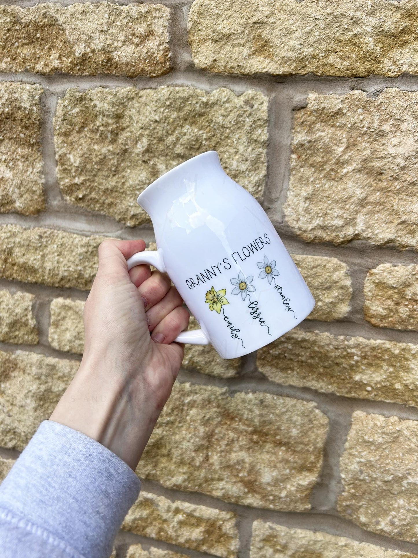 Personalised Birth Flower Vase Jug