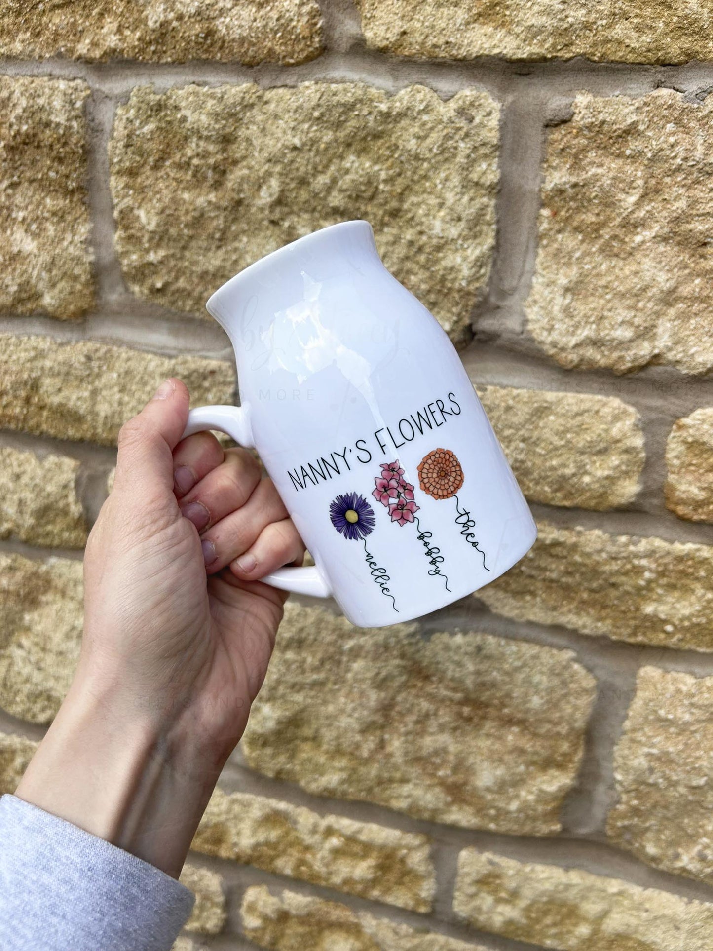 Personalised Birth Flower Vase Jug