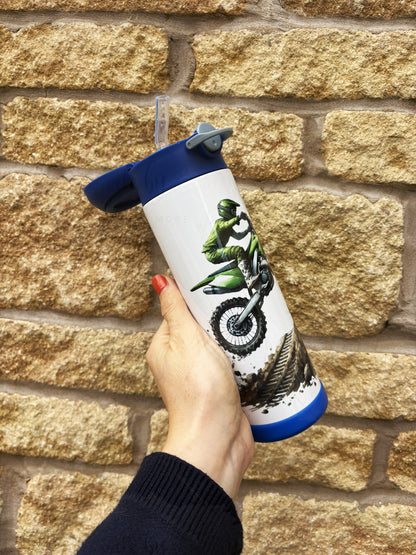 Personalised Dirt Bike Stainless Steel Water Bottle