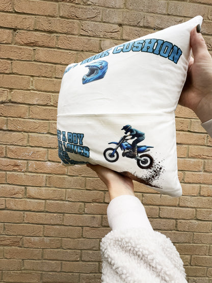 Personalised Motorcross Book Cushion