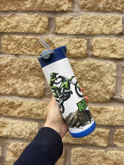 Personalised Dirt Bike Stainless Steel Water Bottle