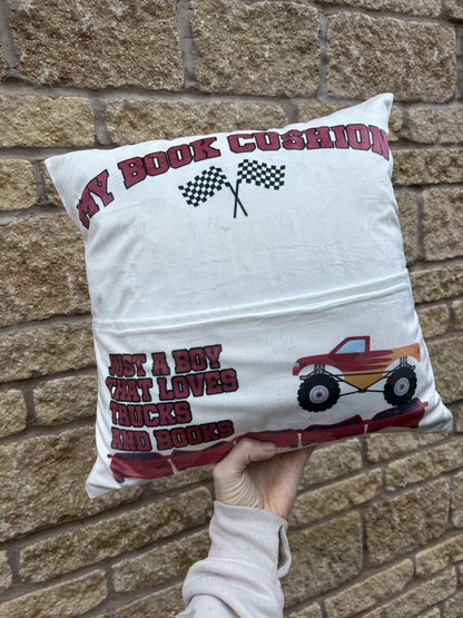 Personalised Monster Truck Book Cushion