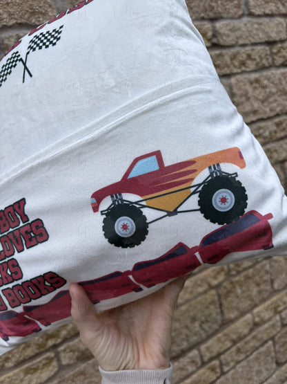 Personalised Monster Truck Book Cushion