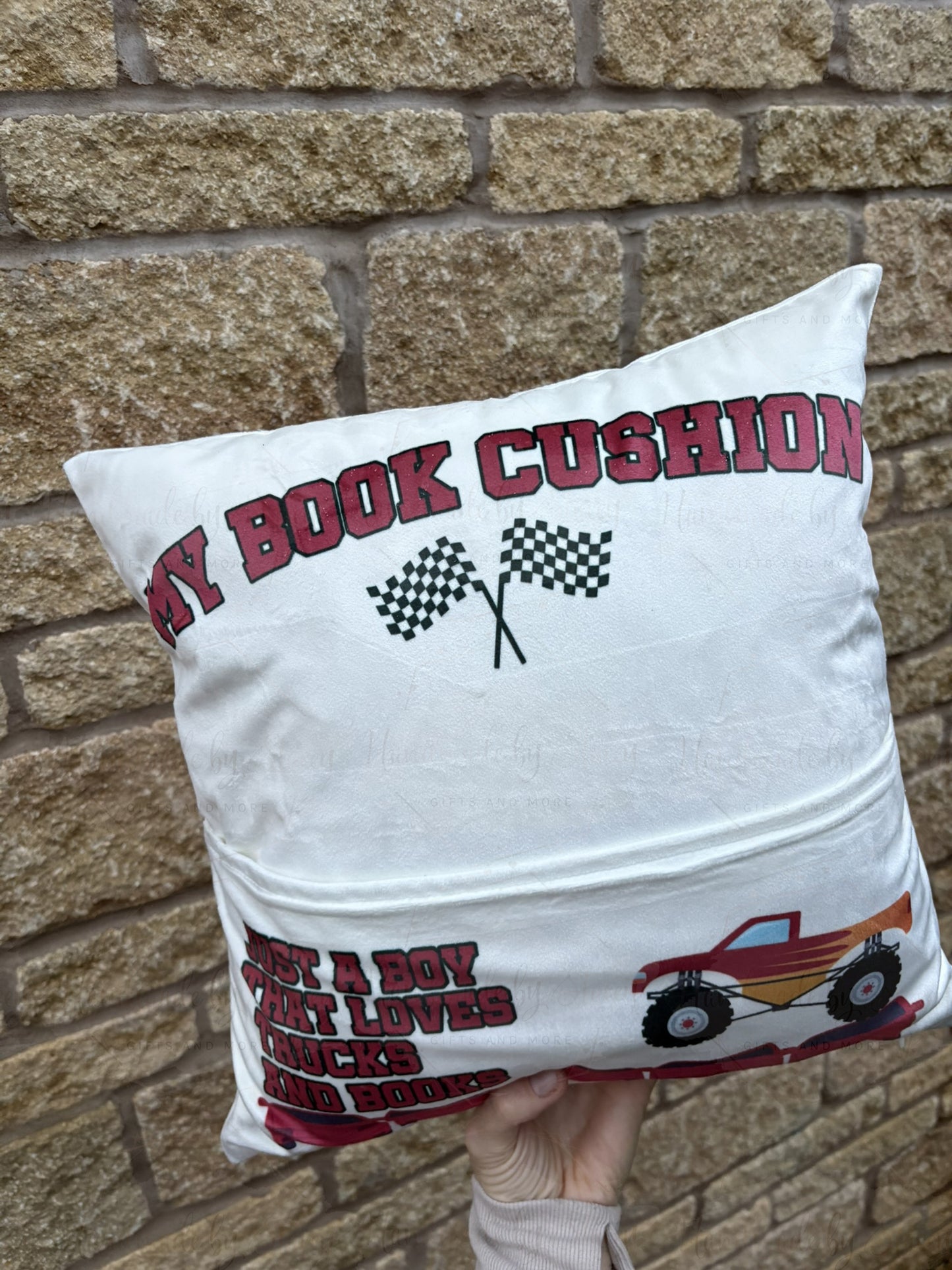 Personalised Monster Truck Book Cushion