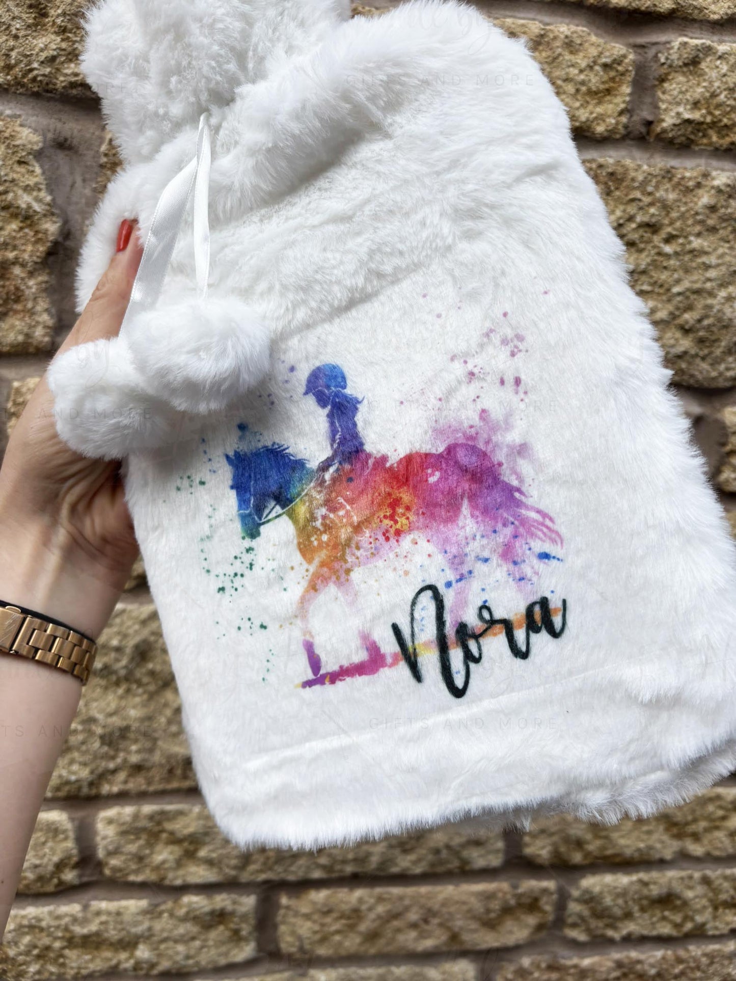 Personalised Horse Riding Hot Water Bottle