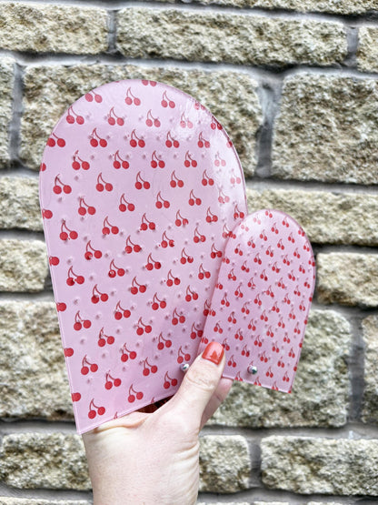 Personalised Pink Cherry Print Acrylic Earring Stand